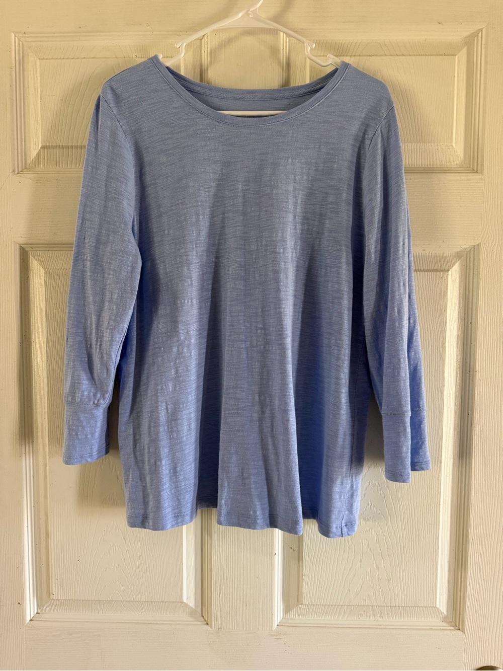 Chico's Light Blue Long Sleeve Scoop Neck Top